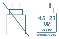 Oplader medfølger