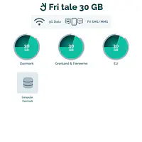 Mobilabonnement - Binding: 36 mdr., Abonnement: Fri Tale + 30 GB