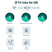 Mobilabonnement - Binding: 36 mdr., Abonnement: Fri Tale + 60 GB