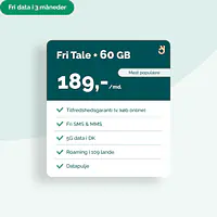 Mobilabonnement - Binding: 36 mdr., Abonnement: Fri Tale + 60 GB