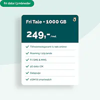 Mobilabonnement - Binding: 36 mdr., Abonnement: Fri Tale + 1000 GB