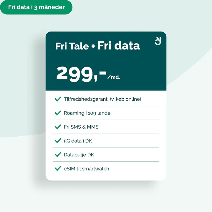 Mobilabonnement - Binding: 36 mdr., Abonnement: Fri Tale + Fri data
