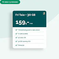 Mobilabonnement - Binding: 36 mdr., Abonnement: Fri Tale + 30 GB